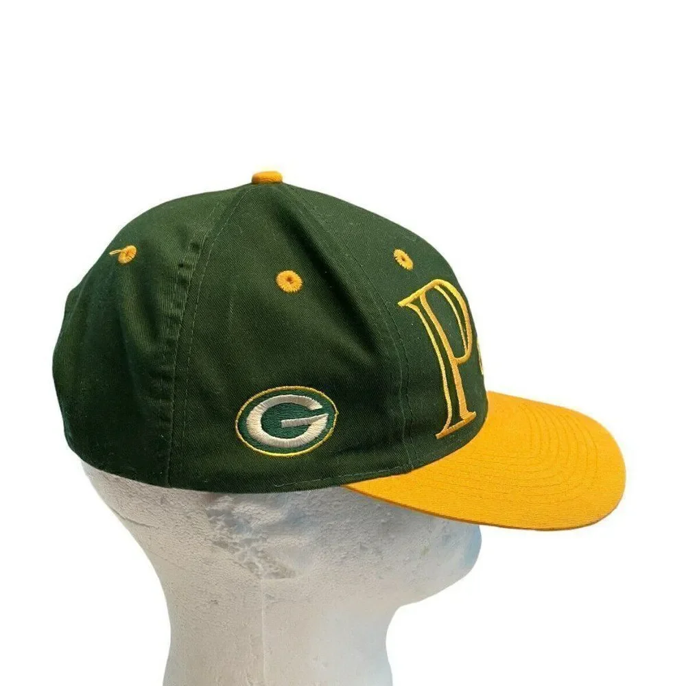 Green Bay Packers Spelled Out Cap One Size Snapback Hat Vtg NFL Throwback Unisex